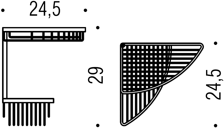 Полочка корзинка COLOMBO DESIGN ANGOLARI B9609 угловая двойная цвет хром