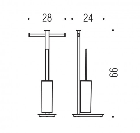 Стойка COLOMBO DESIGN UNITS B9108 напольная с двойным держателем туалетной бумаги и ершиком цвет хром